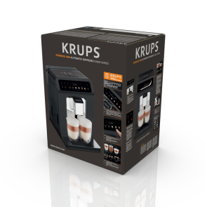 Кофемашина Krups Evidence One 2.3л, зерно, автомат.капучинатор, ОLED диспл, аторец. - 17, свой рецепт, графит №9