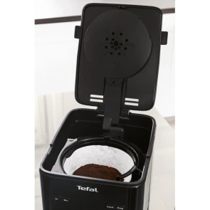 Кофеварка Tefal капельная Smart&light 1.25л, молотая, таймер включения, часы, черный №9