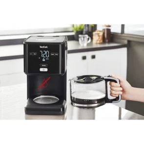 Кофеварка Tefal капельная Smart&light 1.25л, молотая, таймер включения, часы, черный №11