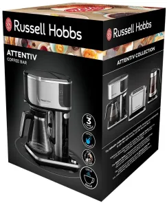 Кофеварка Russell Hobbs капельная Attentiv Coffee Bar 1.5л, молотая, LED-дисплей, черно-металл №11