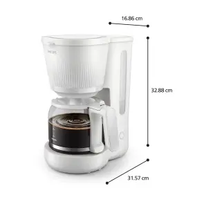 Кавоварка Philips крапельна 3000 Series, 1.38л, мелена, підтримка температури, білий №4