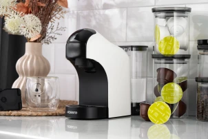 Кофеварка Ardesto капсульная, 0.8л, капсулы Nespresso, Nescafe Dolce Gusto, молотый кофе, сенсорное управление, белый №6