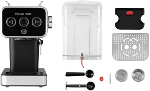 Кавоварка Russell Hobbs ріжкова Distinctions 1.1л, мелена + чалди, чорно-сріблястий №12