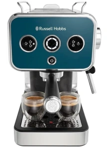 Кавоварка Russell Hobbs ріжкова Distinctions Ocean 1.1л, мелена + чалди, синьо-сріблястий №1