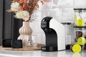 Кофеварка Ardesto капсульная, 0.8л, капсулы Nespresso, Nescafe Dolce Gusto, молотый кофе, сенсорное управление, белый №9