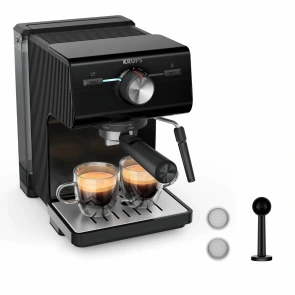 Кавоварка Krups ріжкова Authentic C50 2л, мелена, ручний капучинатор, 15 бар, чорний №3