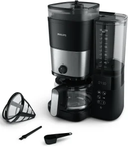 Кофеварка Philips капельная All-in-1 Brew 1.25л, зерно+молотая, дисплей, подогрев кофейника, кофемолка, черный №4