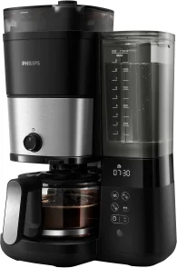 Кофеварка Philips капельная All-in-1 Brew 1.25л, зерно+молотая, дисплей, подогрев кофейника, кофемолка, черный №6
