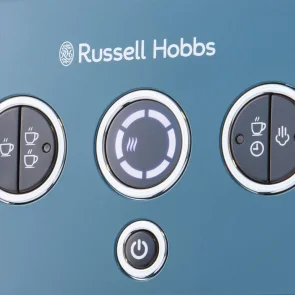 Кавоварка Russell Hobbs ріжкова Distinctions Ocean 1.1л, мелена + чалди, синьо-сріблястий №10