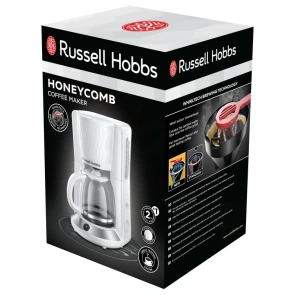 Кофеварка Russell Hobbs капельная Honeycomb 1.25л, молотая, белый №10