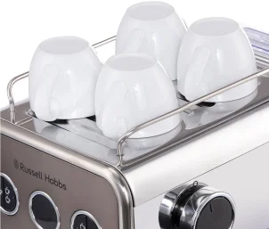 Кавоварка Russell Hobbs ріжкова Distinctions Titanium 1.1л, мелена + чалди, сріблястий №6