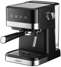 Кофеварка Ardesto рожковая 1.5л, молотая, ручной капучинатор, сенсорное управление, черно-серебристый