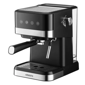 Кофеварка Ardesto рожковая 1.5л, молотая, ручной капучинатор, сенсорное управление, черно-серебристый №2