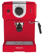 Кофеварка Krups рожковая Opio 1.5л, молотая, ручной капучинатор, подогрев чашек, красный