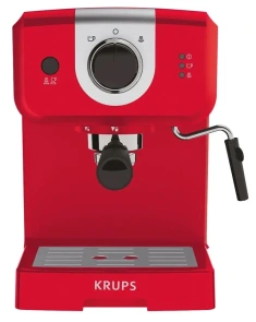 Кофеварка Krups рожковая Opio 1.5л, молотая, ручной капучинатор, подогрев чашек, красный №2