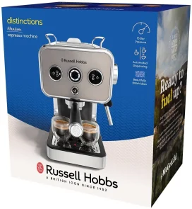 Кавоварка Russell Hobbs ріжкова Distinctions Titanium 1.1л, мелена + чалди, сріблястий №10