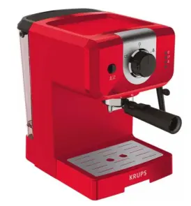 Кофеварка Krups рожковая Opio 1.5л, молотая, ручной капучинатор, подогрев чашек, красный №3
