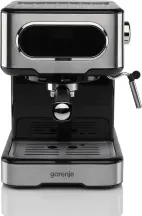 Кофеварка Gorenje рожковая 1.5л, молотая, ручной капучинатор, нерж