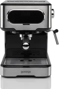 Кавоварка Gorenje ріжкова 1.5л, мелена, ручний капучинатор, нерж №1