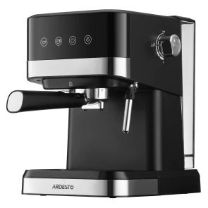 Кофеварка Ardesto рожковая 1.5л, молотая, ручной капучинатор, сенсорное управление, черно-серебристый №10