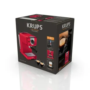 Кофеварка Krups рожковая Opio 1.5л, молотая, ручной капучинатор, подогрев чашек, красный №8