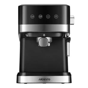 Кофеварка Ardesto рожковая 1.5л, молотая, ручной капучинатор, сенсорное управление, черно-серебристый №11