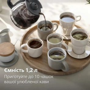Кавоварка Philips крапельна Essentials Collection, 1.38л, мелена, підтримка температури, темно-сірий №5