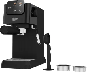 Кофеварка Beko рожковая 1.1л, молотая, ручной капучинатор, подогрев чашек, авторецептов - 2, дисплей, черный №3