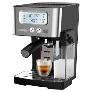 Кофеварка Sencor рожковая 1.4л, молотая, автоматический капучинатор, LCD-дисплей, нерж. сталь-черный №3