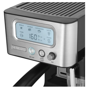 Кофеварка Sencor рожковая 1.4л, молотая, автоматический капучинатор, LCD-дисплей, нерж. сталь-черный №8