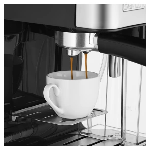 Кофеварка Sencor рожковая 1.4л, молотая, автоматический капучинатор, LCD-дисплей, нерж. сталь-черный №9