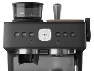 Кофеварка Electrolux рожковая, 3л, зерно+молотая, ручной капуч, кофемолка, подогрев чашек, подача гар. воды, черный №6