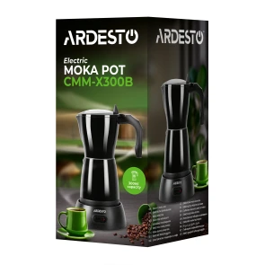 Кавоварка Ardesto електрична гейзерна 0.3л, мелена, чорний №9