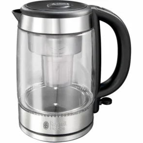 Електрочайник Russell Hobbs Glass, 1.7л, скло, підсвічування, сріблясто-чорний №3