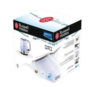 Електрочайник Russell Hobbs Purity 1л, скло, з фільтром Brita, сріблясто-чорний №6