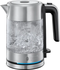 Электрочайник Russell Hobbs Compact Home 0.8л, стекло, подсветка, серебристо-черный №1