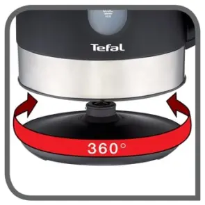 Електрочайник Tefal Snow 1.7л, Strix, пластик, сріблясто-чорний №5