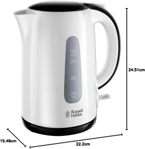 Электрочайник Russell Hobbs My Breakfast 1.7л, пластик, бело-черный №7