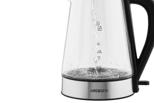 Електрочайник ARDESTO 1.7л, Strix, скло, чорний №4