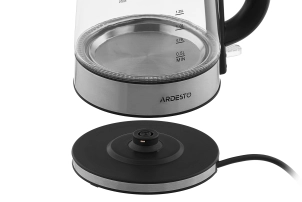 Електрочайник ARDESTO 1.7л, Strix, скло, сріблясто-чорний №6