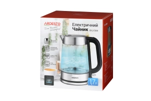 Електрочайник ARDESTO 1.7л, Strix, скло, сріблясто-чорний №7