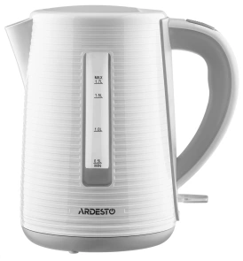 Електрочайник ARDESTO White stripes 1.7л, Strix, пластик, біло-сірий №1