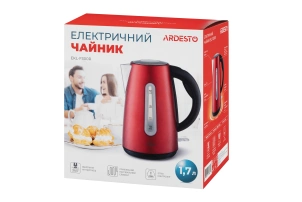 Електрочайник ARDESTO 1.7л, Strix, метал, червоний №8