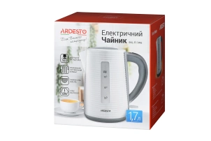 Електрочайник ARDESTO White stripes 1.7л, Strix, пластик, біло-сірий №6