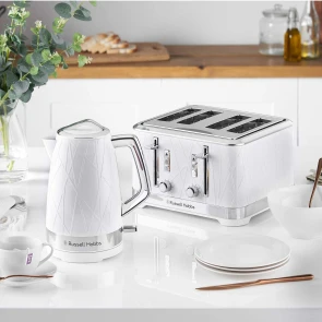 Электрочайник Russell Hobbs Structure, 1.7л, пластик, подсветка, бело-серебристый №12
