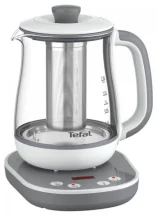 Электрочайник Tefal Tastea tea maker 1.5л, стекло, заварник, бело-серый