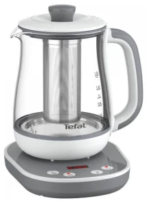 Электрочайник Tefal Tastea tea maker 1.5л, стекло, заварник, бело-серый №3