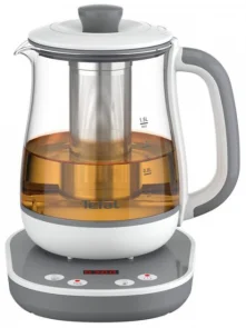 Электрочайник Tefal Tastea tea maker 1.5л, стекло, заварник, бело-серый №6