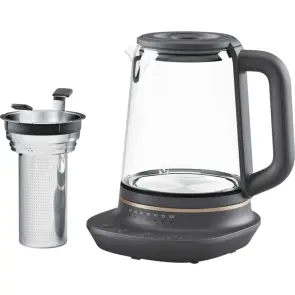 Электрочайник Electrolux 1.7л, Strix, стекло, заварник, поддержка температуры, черный №10