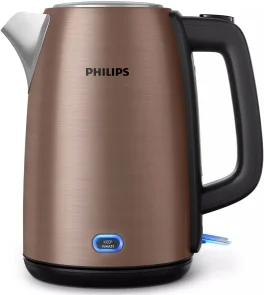 Электрочайник Philips Viva Collection 1.7л, металл, LED подсветка, медно-черный №6